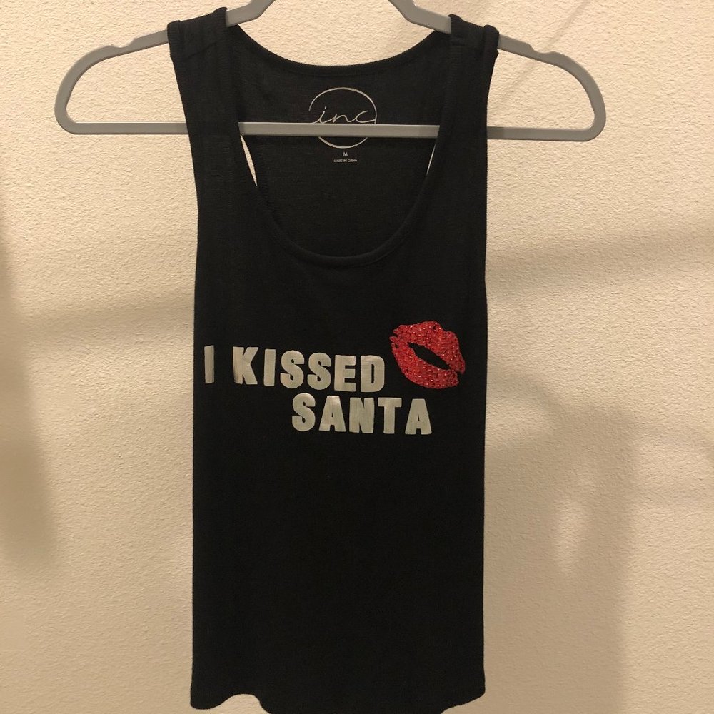 INC I Kissed Santa Tank Top Size M